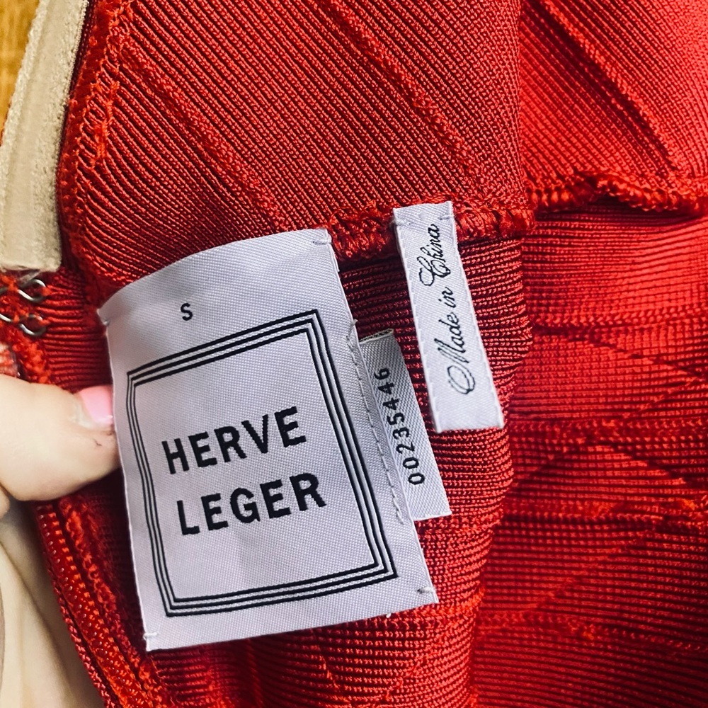 Herve Leger red cocktail dress